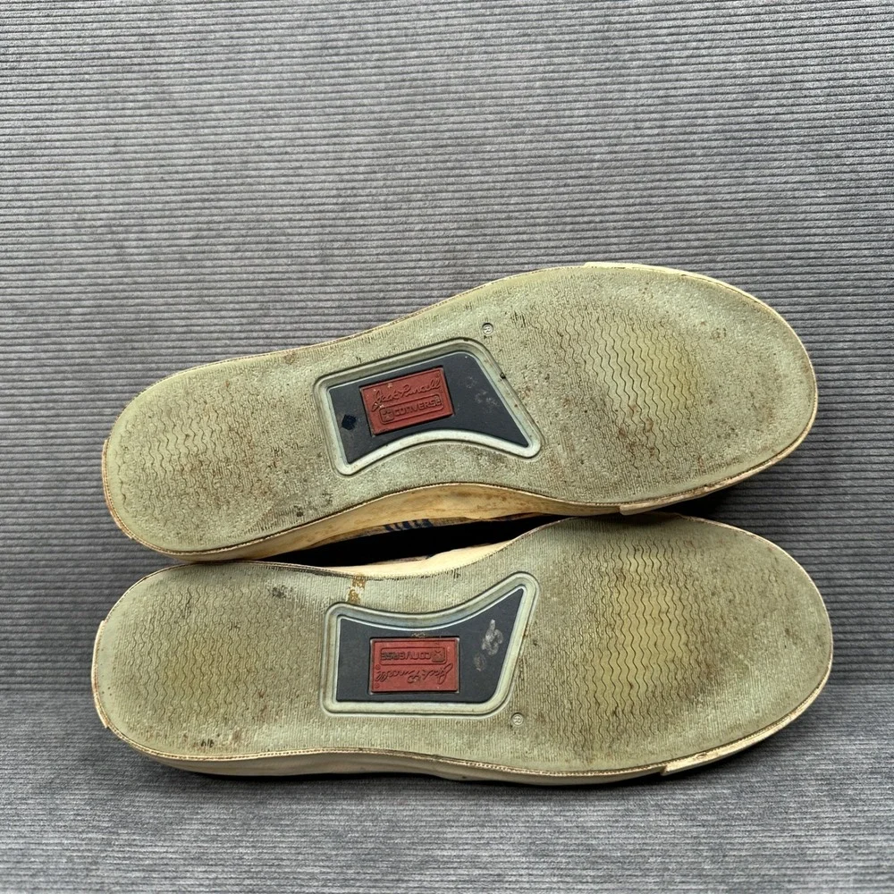 Converse Jack Purcell Mens 10 Slip On Plaid Tan Blue Textile Sneakers 1Q2811